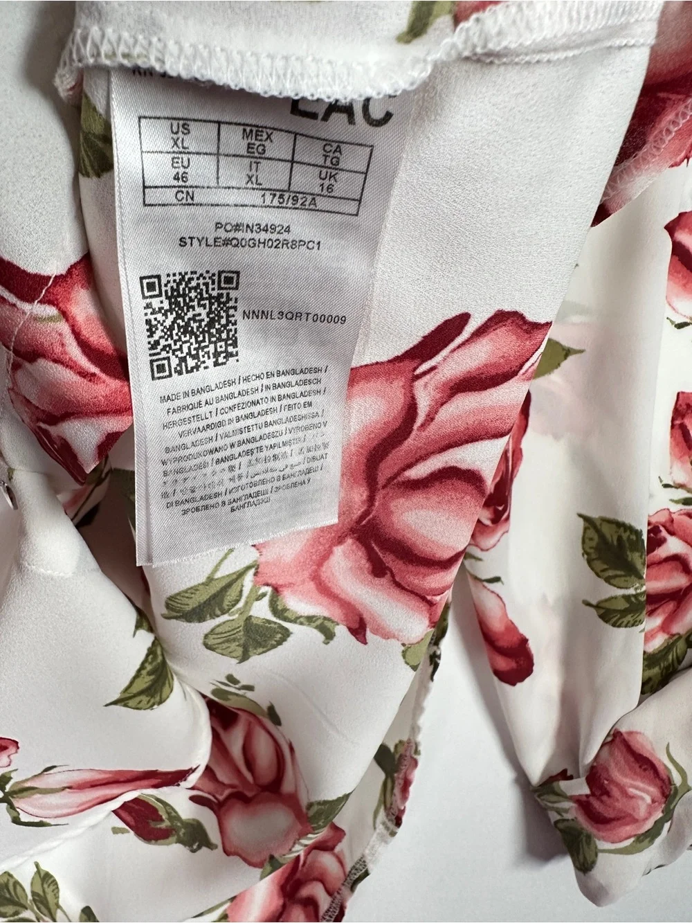 Guess Rose Print Button Down Blouse Sheer Floral Top XL Coquette Romantic Y2K - Picture 6 of 10